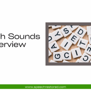 Speech Sounds Overview with letter tiles.