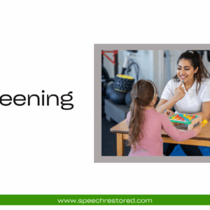 Woman and child during a screening session.
